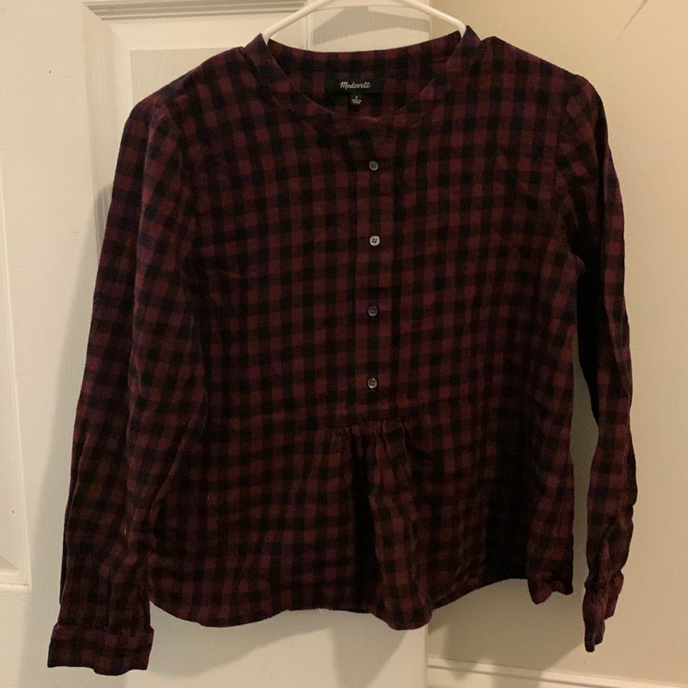 Madewell Button Front Flannel Top